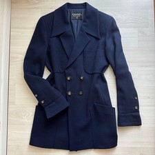 CHANEL Navy Double Coco Button Jacket