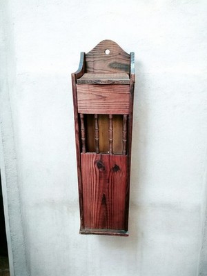 Eine alte französische Kiefer Baguette Box/Ständer mit Klappdeckel guter Zustand