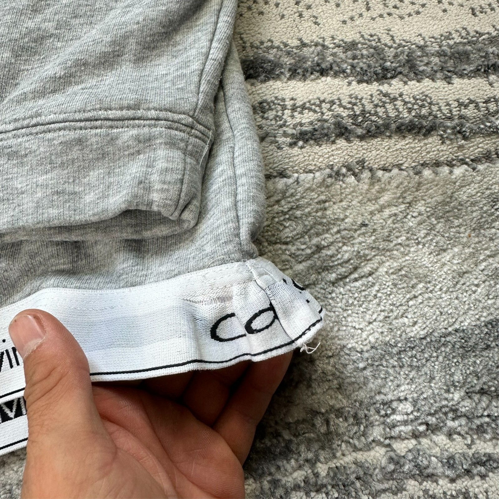 Vintage Calvin Klein Heather Grey Logo Waistband Size Small Crewneck Sweatshirt image 2