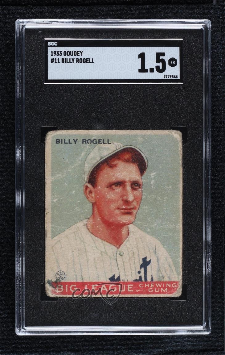 1933 Goudey Big League Chewing Gum R319 Billy Rogell #11 SGC 1.5 10fh