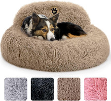 Petjett Calming Medium Dog Bed - 30'' round Dog Beds, Anti-Slip  Washable Super