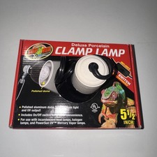 Zoo Med Deluxe Porcelain Clamp Lamp for Reptiles 100 Watt 5 1/2 Inch - New