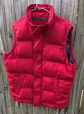Abercrombie & Fitch Red Down Summit Rock Vest Sz Large Feather Down