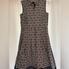 Talbots Black and White Patterned Dress