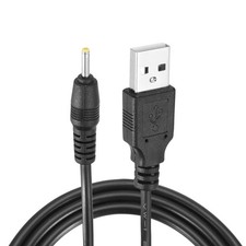 2Pcs 3.3ft USB A Type 2.5 x 0.7mm Straight Head Power Connector, Black