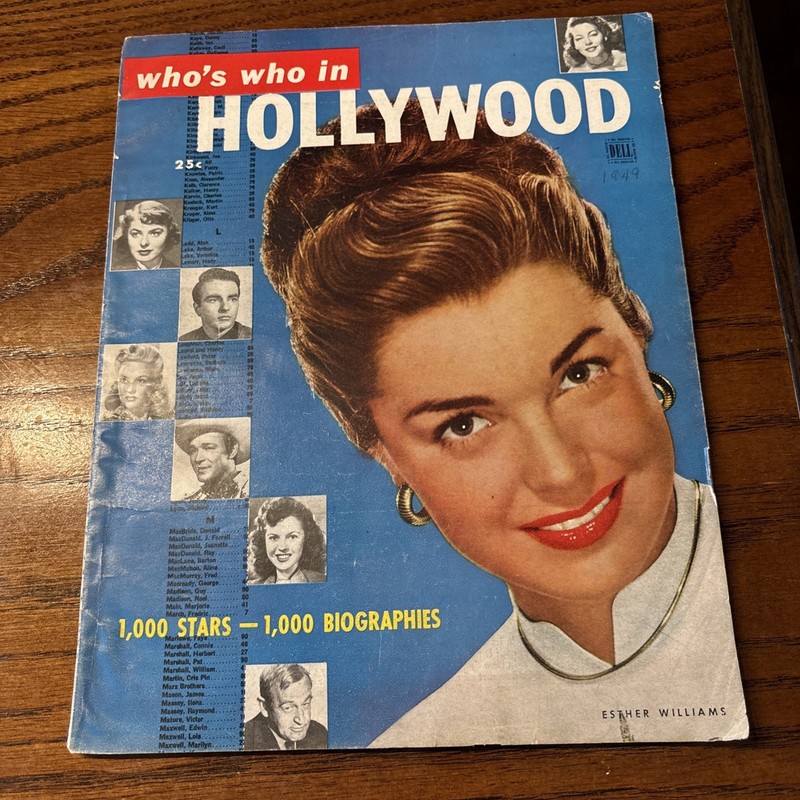 1949 WHO'S WHO IN HOLLYWOOD MAGAZINE - ESTHER WILLIAMS FRONT COVER - E 13682