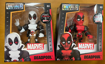 2 Metals Marvel 4 inch Classic Figure -Deadpool (M54) & (M50) LOT Red & White