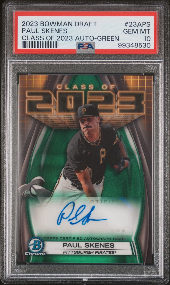 PSA 10 PAUL SKENES AUTO Class of 2023 Bowman Chrome GREEN