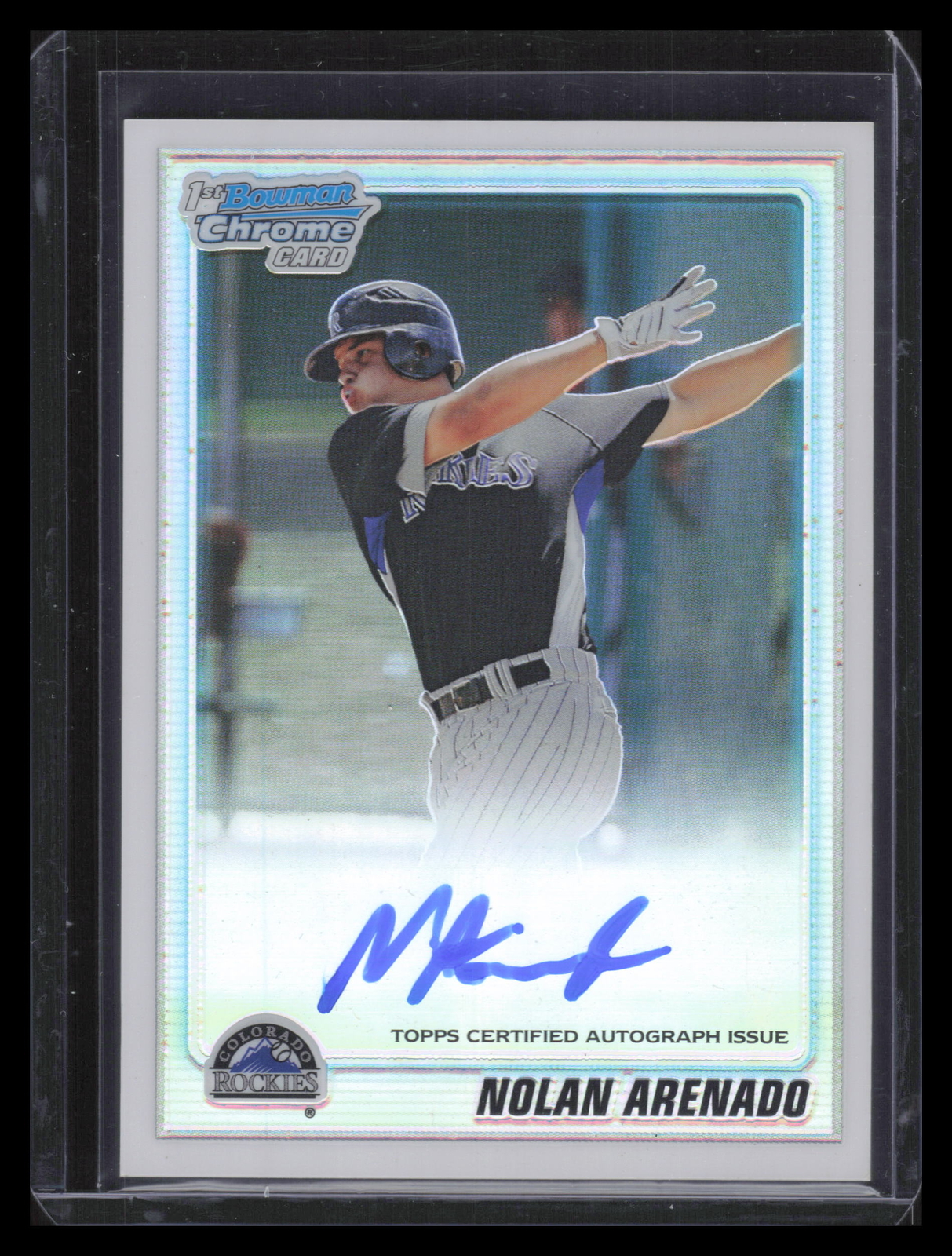 2010 Bowman Chrome Prospects Refractor bcp91b Nolan Arenado Rookie Auto 366/500