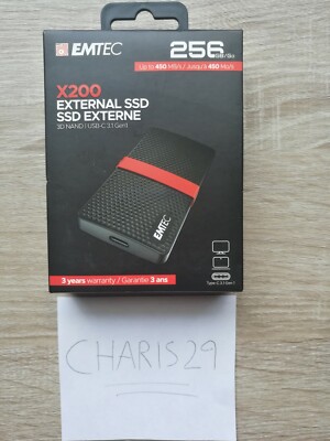 Emtec X200 External SSD (256GB) 3D NAND USB-C 3.1 Gen1 ''Brand New Sealed''