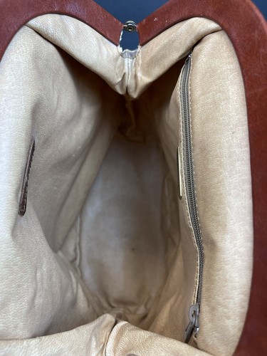 Zaino donna Dillards pelle tessuto cotone beige/marrone MADE IN ITALY - Foto 10 di 15