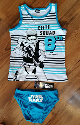 2 tlg. Unterwäsche Set Star Wars Gr. 104-110, 116-122, 128-134 Unterhemd Slip