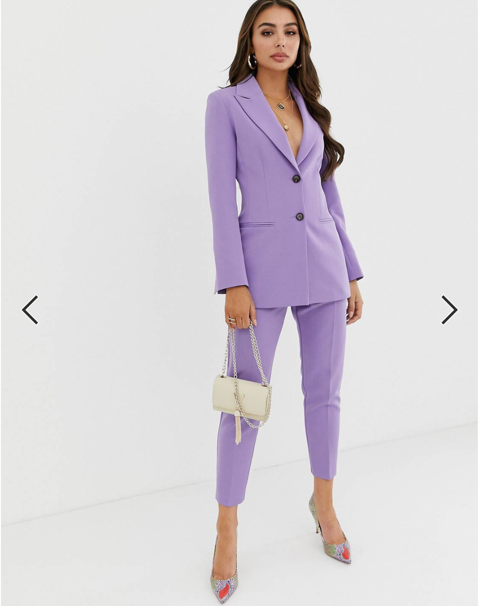 Asos Design Purple Lilac Ladies Suit pants and blazer UK4-6 XS