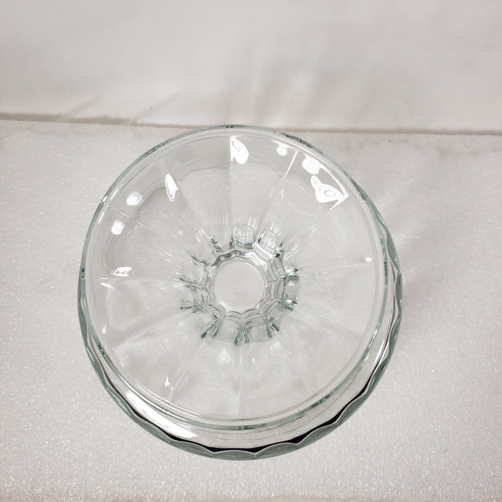 Paneled Compote Dish Footed Clear Glass Centerpiece Lounge Table Decor Fruit 