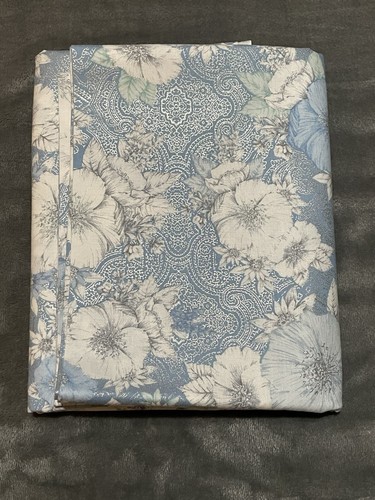 2 Yard Piece of Light Blue Floral Cotton Blend Fabric by Two Daughters 44 Wide - Picture 9 of 10
