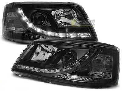 Strålkastare LED DRL Leta efter for VW T5 2003>2009 Daylight Black Free Ship LPV
