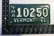 1961 61 VERMONT VT TRAILER TRL LICENSE PLATE TAG - NOS - #10250