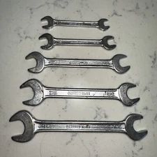 Set Of Five (5) Gedore No. 12 Spanner Wrench Set  Open End India