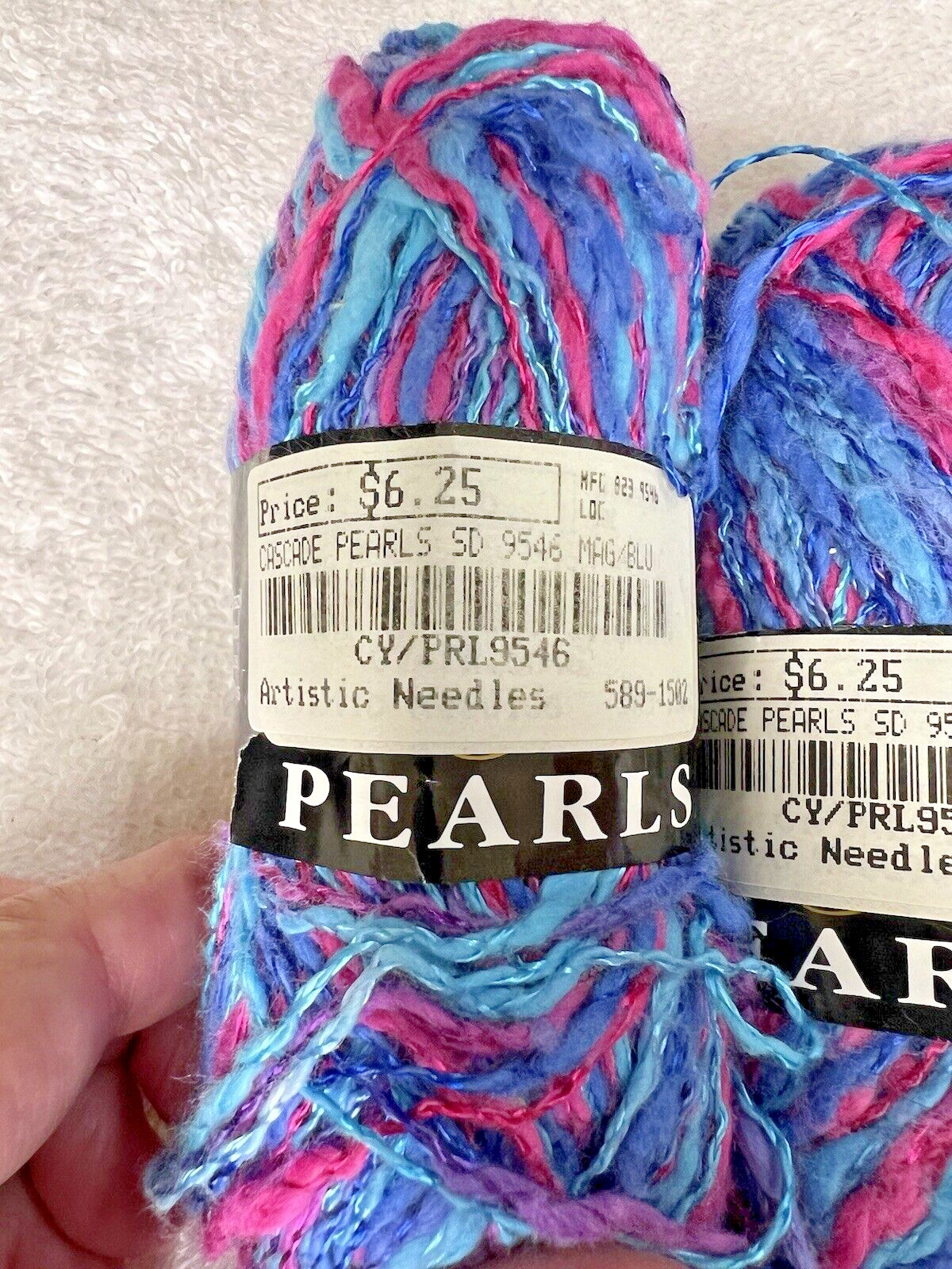 Cascade Yarns Pearls Color 9546 5 skeins 50 grams each Pink Blue Purple