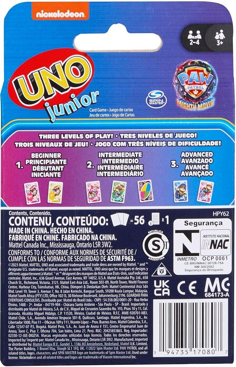 Mattel Games - UNO júnior - Jogo de cartas