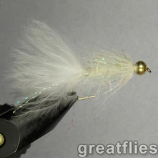 1 dozen (12) - Crystal Bugger - White - Bead Head