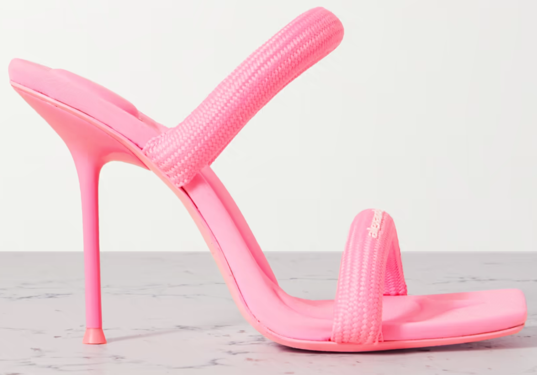 wangさま Alexander Wang Julie Tubular Padded Logo Heels in Bubblegum