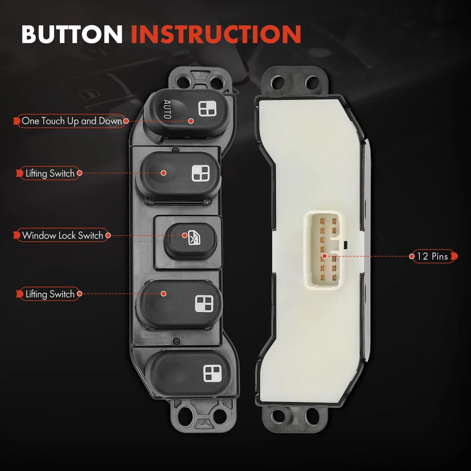 Interruptor de ventana lateral izquierda del conductor delantero para Pontiac Torrent 2006-2009 deportivo utilitario Foto 4 de 4