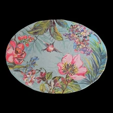 Pier 1 Exclusive Melamine Tropical Hummingbird Floral Serving Oval Platter 16"