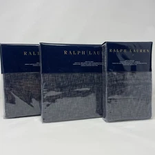 Ralph Lauren KING Sheet Set Journey's End Montray Navy Pillowcases, Flat, Fitted