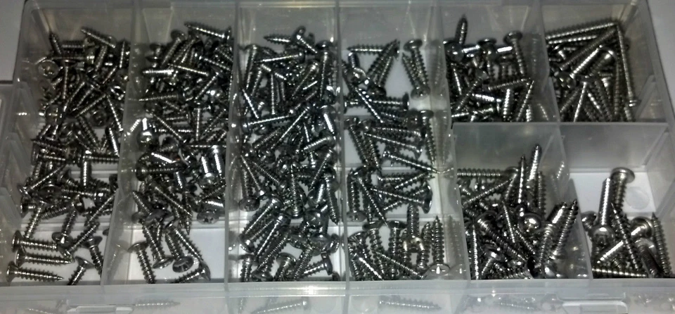 490 KIT 320 TORNILLOS DE ACERO INOXIDABLE Y 170 U-CLIP Y TORNILLO SURTIDO AUTO CAMIÓN RV Foto 4 de 4