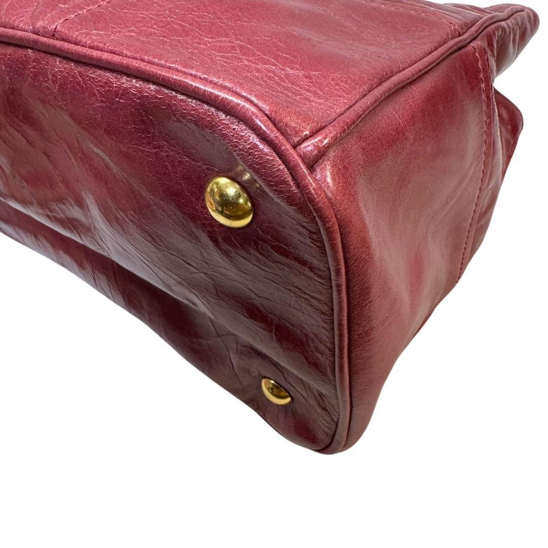 MIU MIU Vitello Shine Leather Leather Tote Bag Shoulder Bag MIU MIU Vitello Shine Leather Leather Tote Bag Shoulder Bag