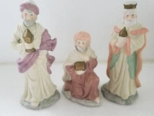 House of Lloyd Porcelain 3 Wisemen Nativity Figurines Hand Painted