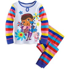 Disney Store Doc Mcstuffins 2 PC Long Sleeve Tight Fit Pajama Set Girl Size 7 8
