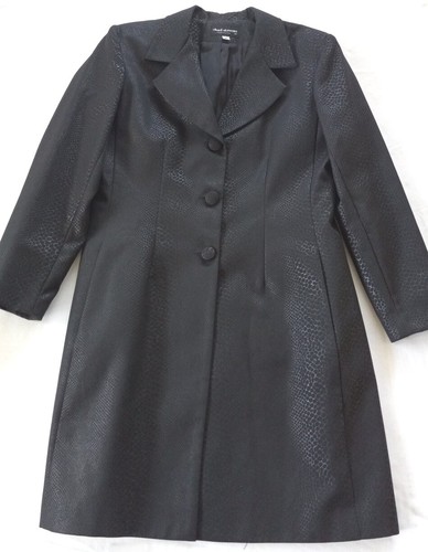 Chad Stevens Women's Sz 8 vintage Long Metallic Black Blazer Snake Patterns - Picture 4 of 15