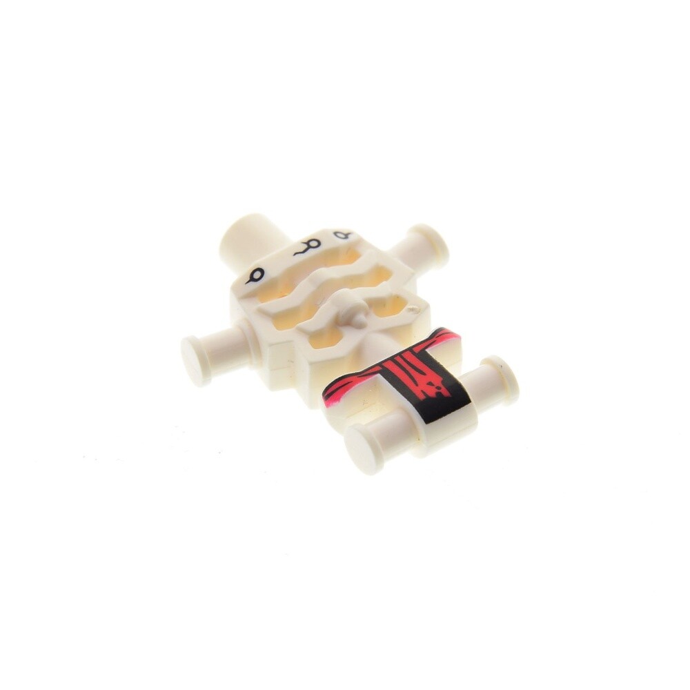 1x Lego Figure Torso Ninjago Skeleton White Red 2521 njo014 4602984 93060pb04