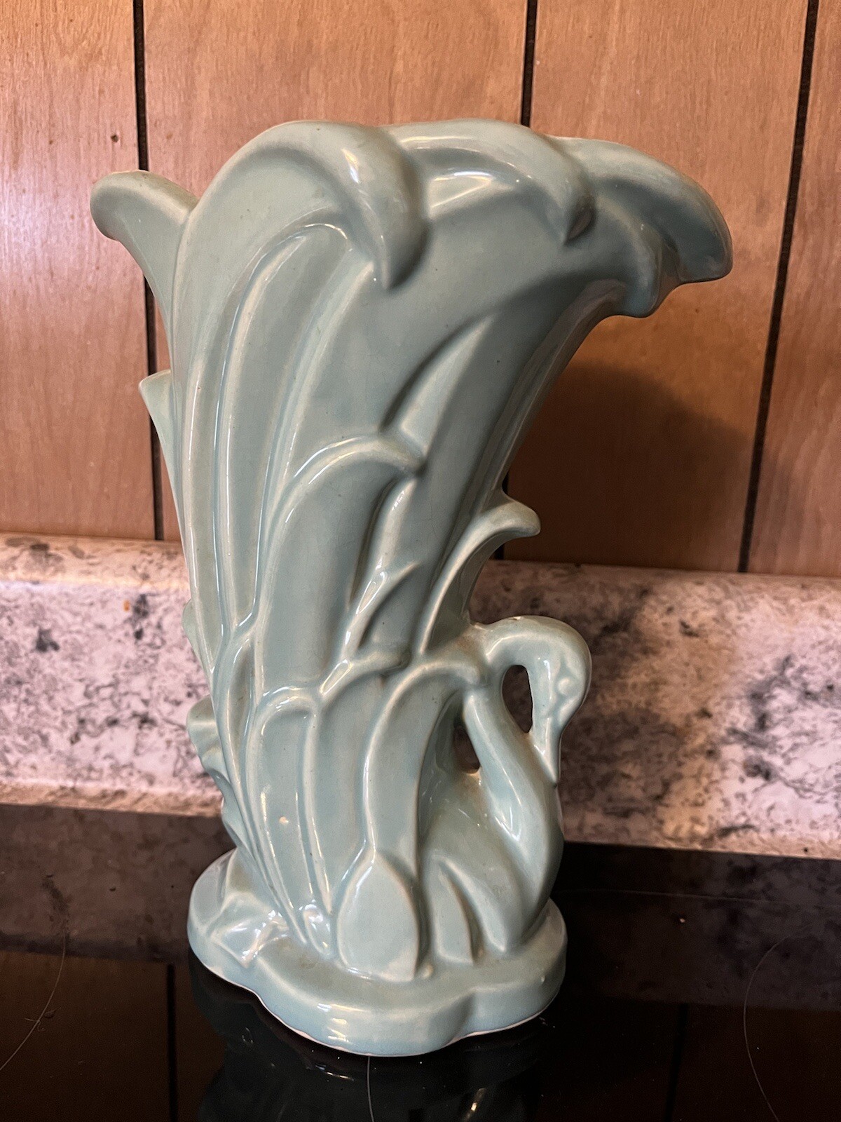 McCoy Turquoise SWAN 12 Large Mouth VASE eBay