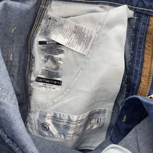 Carhartt FR Jeans Herren 28x34 Blau Flame Resistant Carpenter Loose Fit Denim Hose - Bild 8 von 15