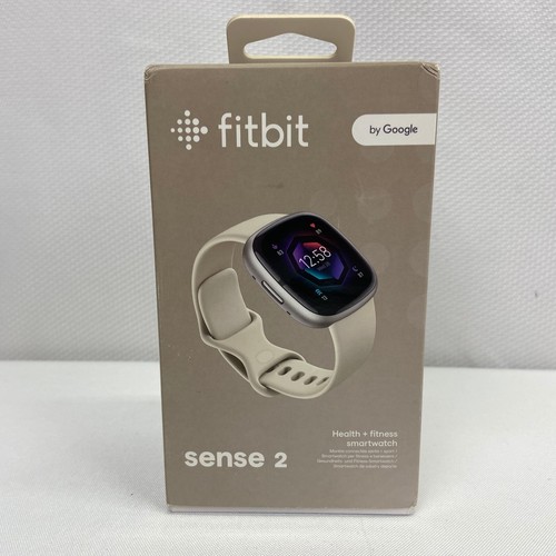 Fitbit Sense 2 Advanced Health Fitness GPS Smartwatch, Lunar White/Platinum - Zdjęcie 9 z 12