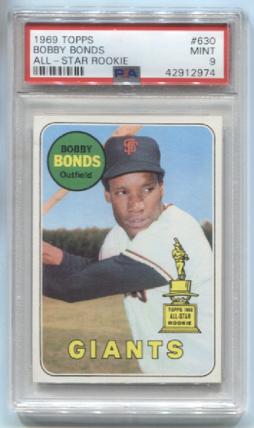 1969 Topps Baseball - Bobby Bonds rookie - #630 - High # - PSA 9