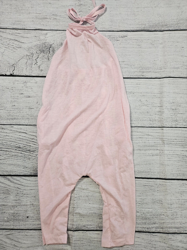 Girls Pink Romper, Jumpsuit, US Sz 5, Asian Sz 120, Halter Top Tie, Pockets