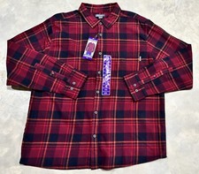 NWT Eddie Bauer Long Sleeve Button Front Bristol Flannel Plaid Mens XXL