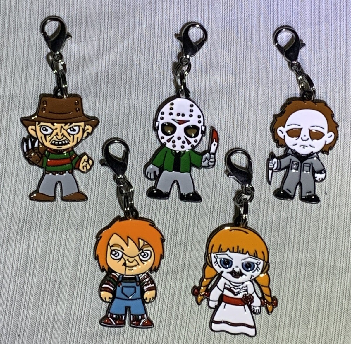 Pc Black Horror Movie Character Halloween Charm Zipper Pull Keychain  Add Ons