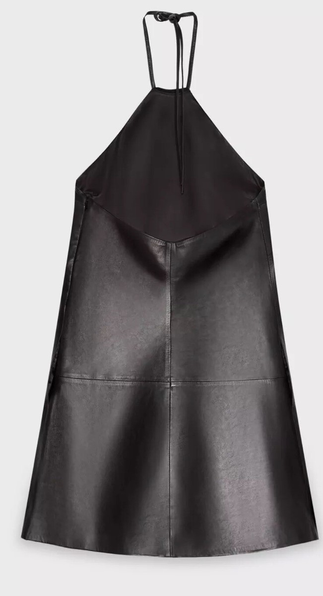 ZARA 100% GENUINE SHEEP LEATHER Halter Dress Steven Meisel, Size XS NWT |  eBay