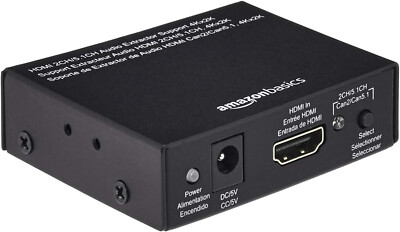 Amazon Basics Audio-Extractor-Konverter, HDMI auf HDMI + Audio (SPDIF + RCA Ster