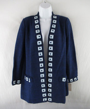 NWT LIHLI at Saks Fifth Avenue Open Front Cardigan Sweater 14 Made in USA#B188