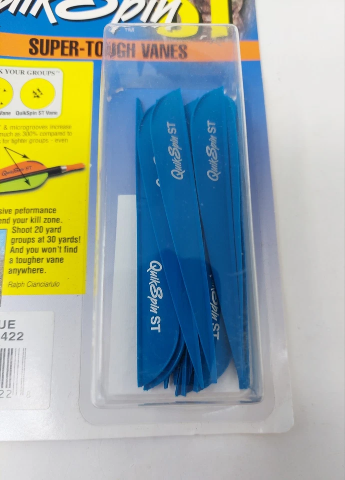 Paquete de 12 paletas de flecha de tiro con arco súper resistentes NAP Quik Spin ST 4": azul: 60-422 Foto 2 de 4