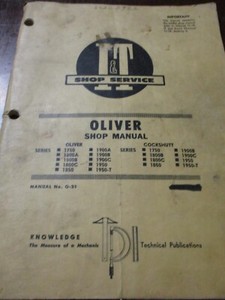 Oliver/Cockshutt 1750/1800/1900/1950 Tractors I&T Shop Service Manual 1968