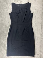 Talbots Classic Black Rear Zip Knee Length Sheath Dress Women's Size 10