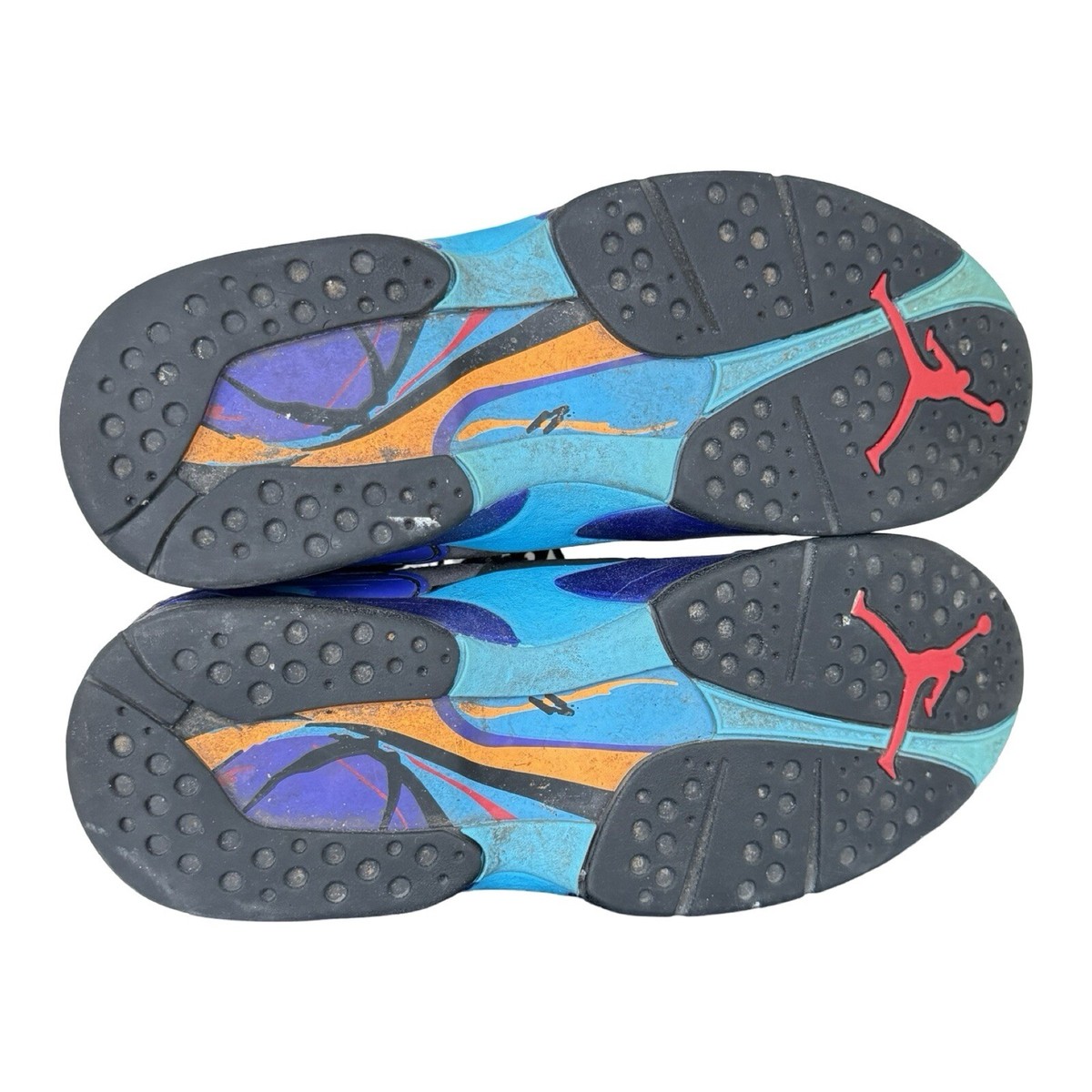 Air Jordan 8 Retro Aqua 2015 Sneakers - Black/ Purple - UK 9 / US