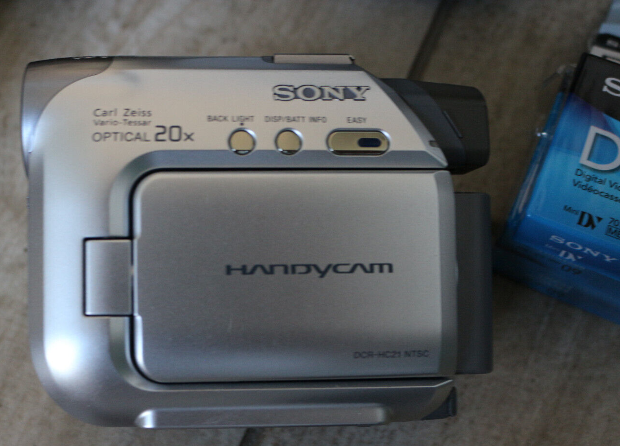 Sony Handycam DCRHC21 Mini DV Camcorder, Cables, Cassettes, Samsonite Bag/Strap 27242669819 eBay